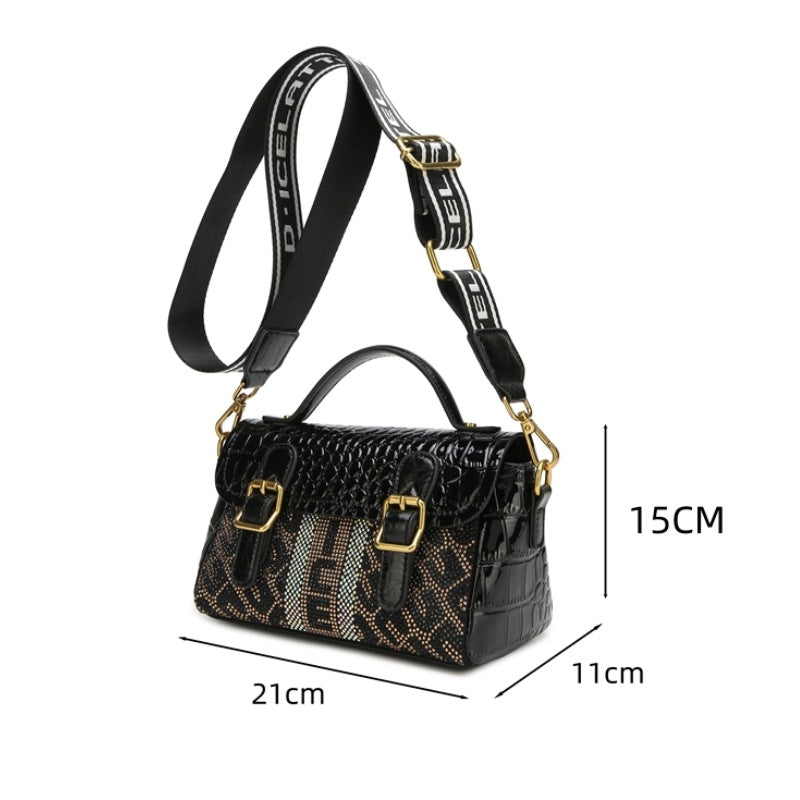 Wholesale High-end Diamond Studded Crossbody Fashionable Crocodile Pattern Shoulder Bags