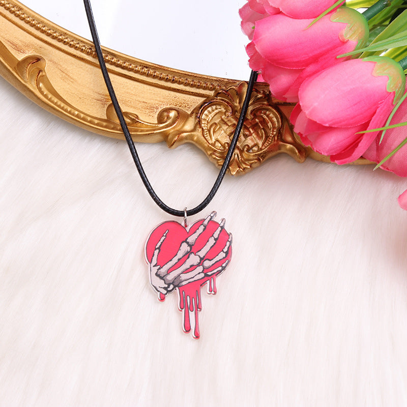 Wholesale Valentine's Day Heart Gnome Rainbow Necklace