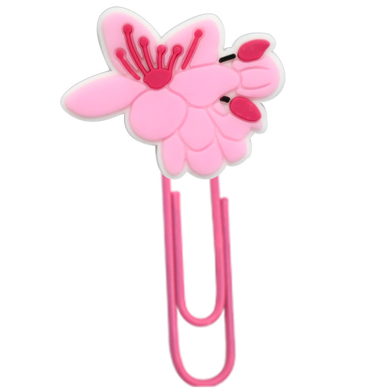 Wholesale Random 50pcs Student Paper Clip Pink Peach Blossom Bookmark