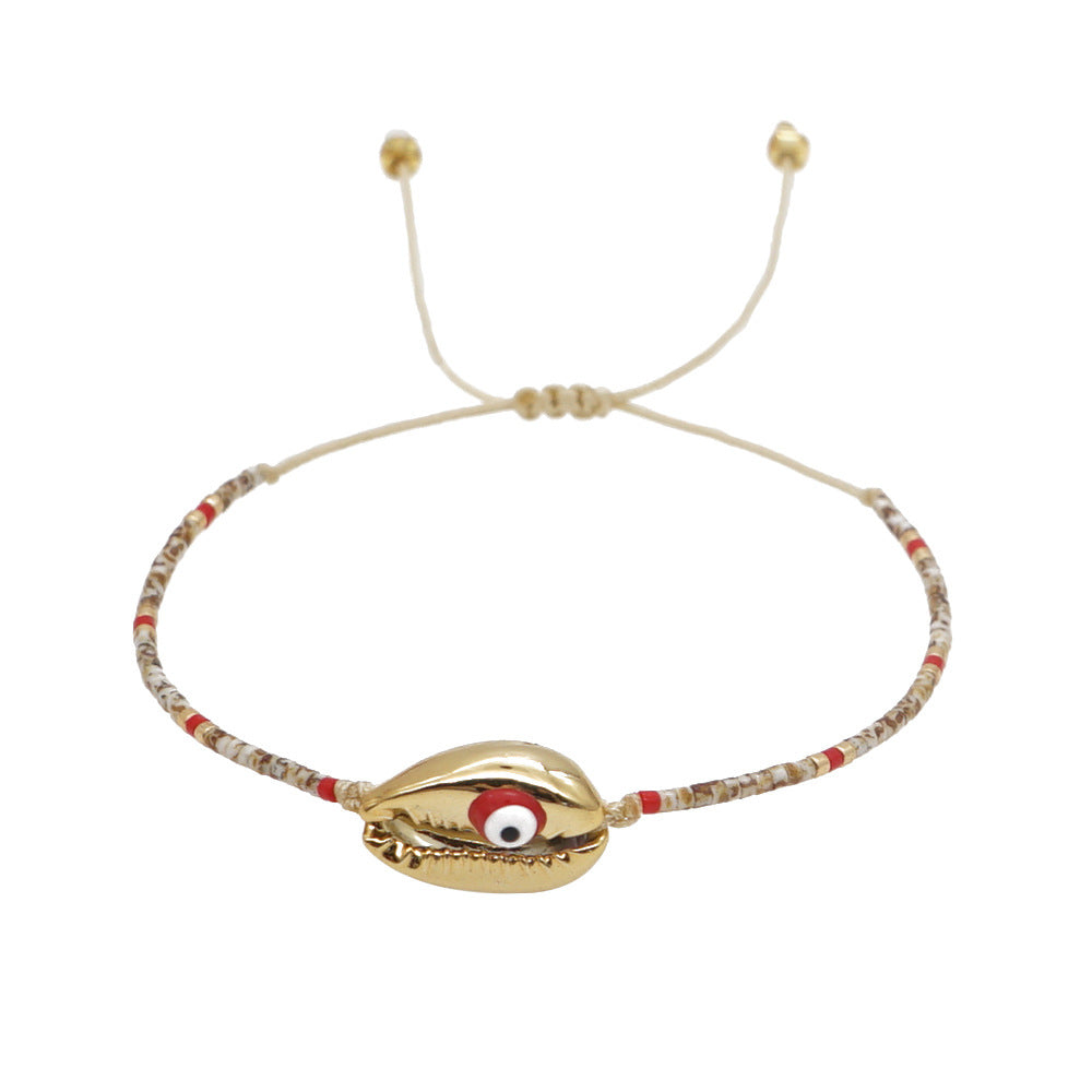 Peads de arroz de vidrio al por mayor Braceleta de ojos naturales