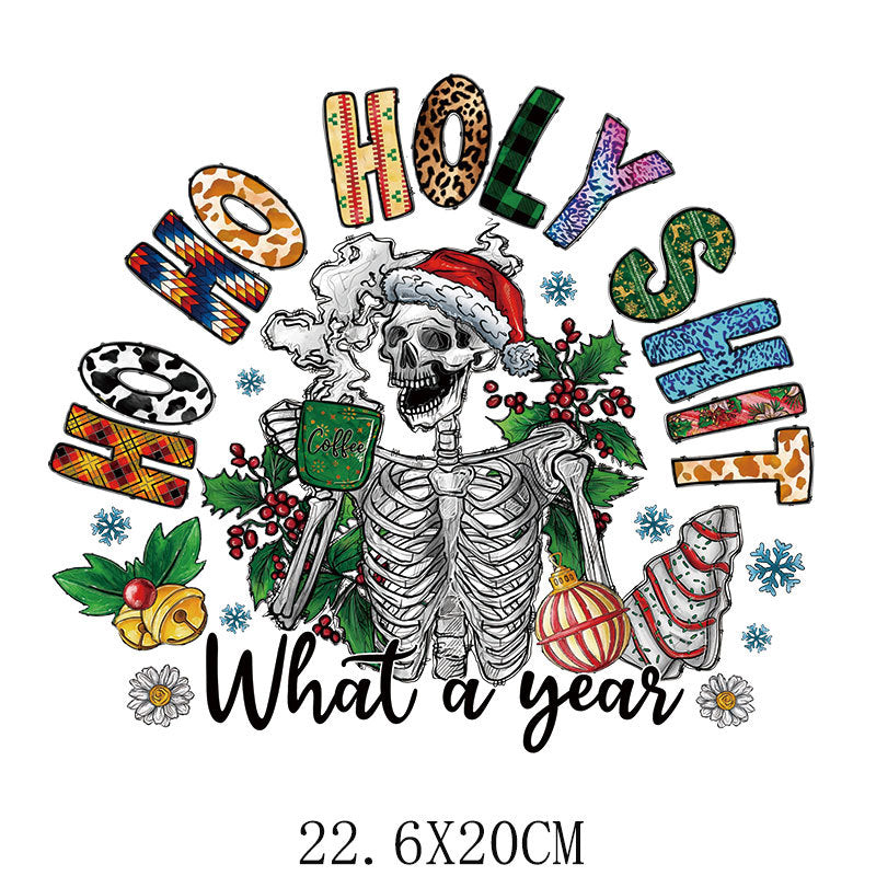 Wholesale Christmas tree and old man heat transfer print  UV DTF Ready to Press Transfers Wraps