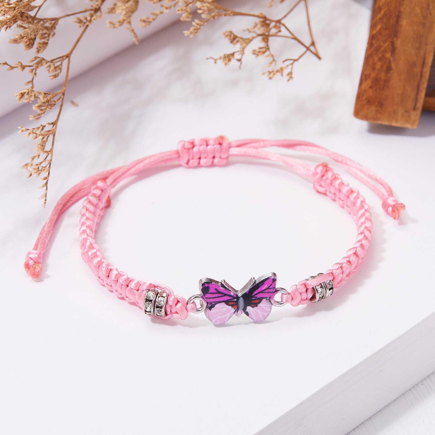 Wholesale Red Rope Flat Knot Handmade Valentine' s Day Bracelet