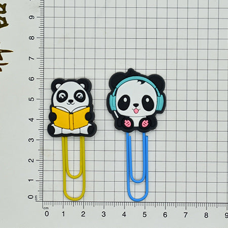 Wholesale Random 50pcs Cartoon National Treasure Panda Student Paper Clip Bookmark