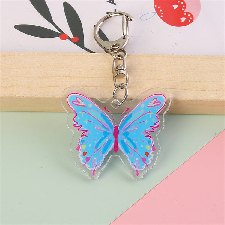 Wholesale Cute Colored Butterfly Acrylic Keychains