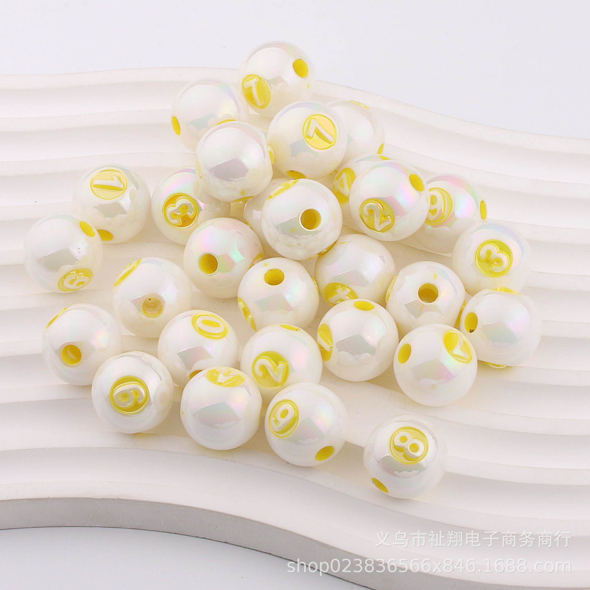 Wholesale 50pcs Mapei Color Digital UV Plating Color Straight Hole DIY Beads