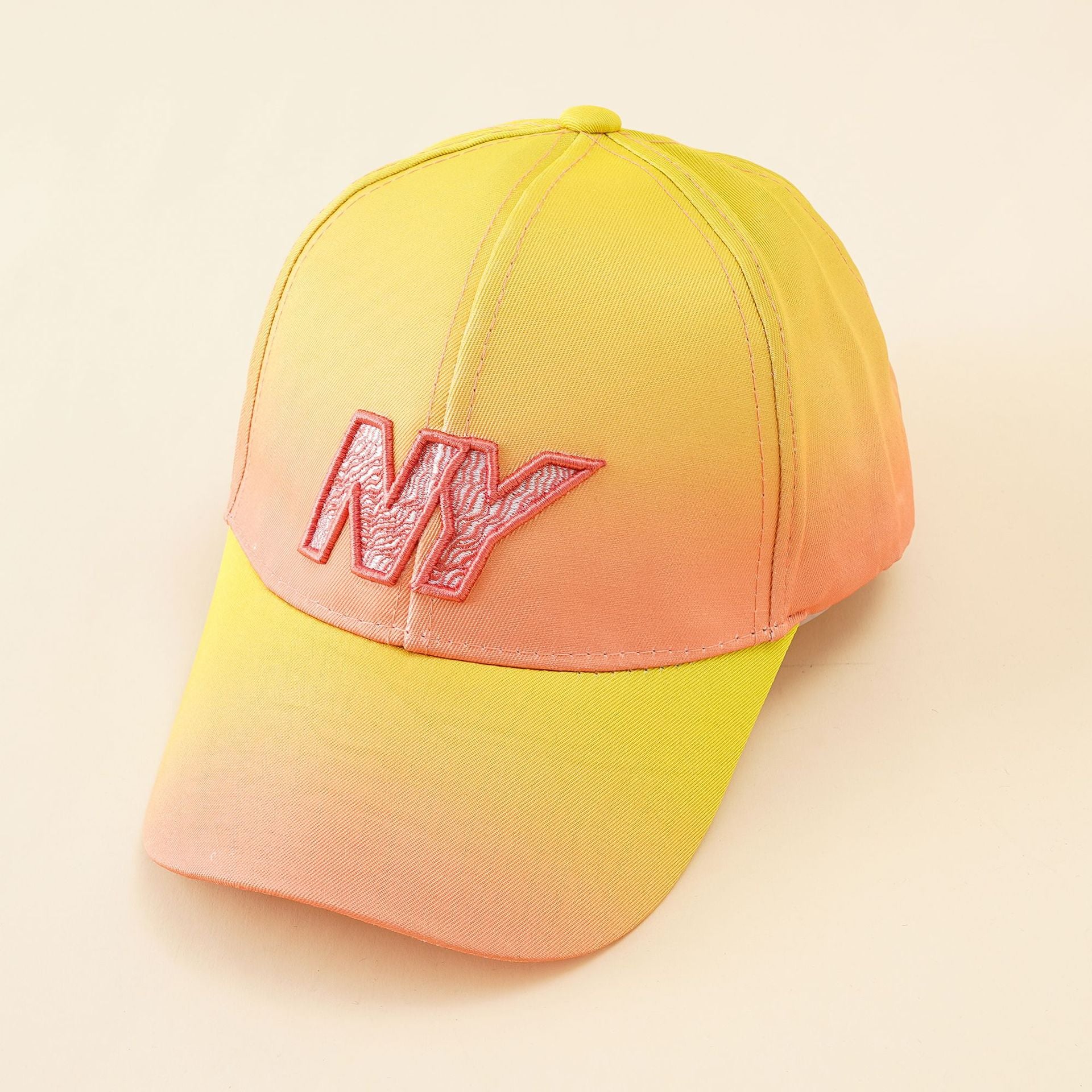 Wholesale Fluorescent Gradient Color Embroidered Letters Polyester Baseball Cap