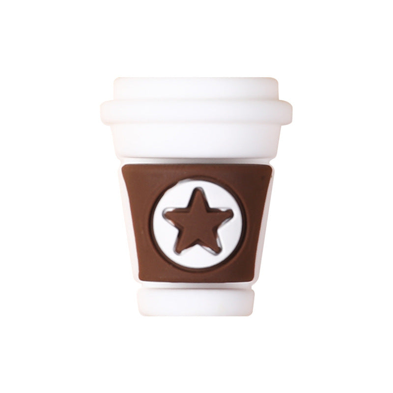 Wholesale 20pcs   Coffee series silicone beads  3D Focal Beads