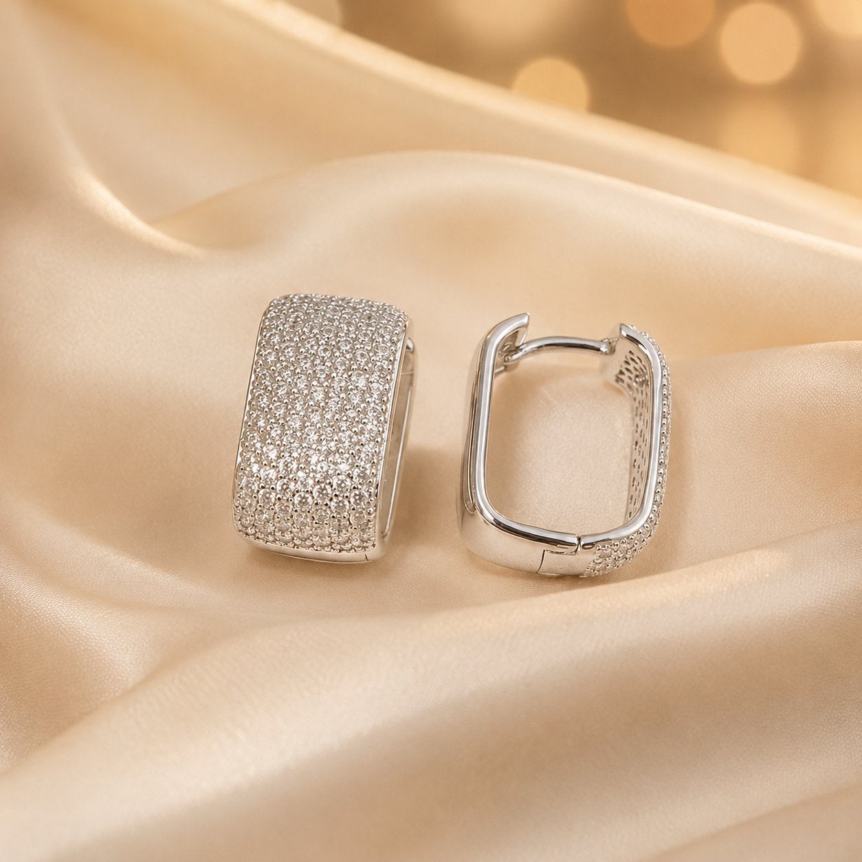 Wholesale Trendy U Shaped Zircon Earrings Alloy Silver White Women S Boutique Resale