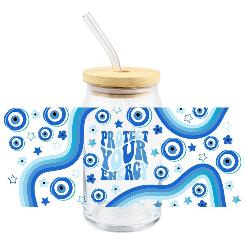 Wholesale 5pcs Devil' s Eye 16oz Cup UV DTF Wraps