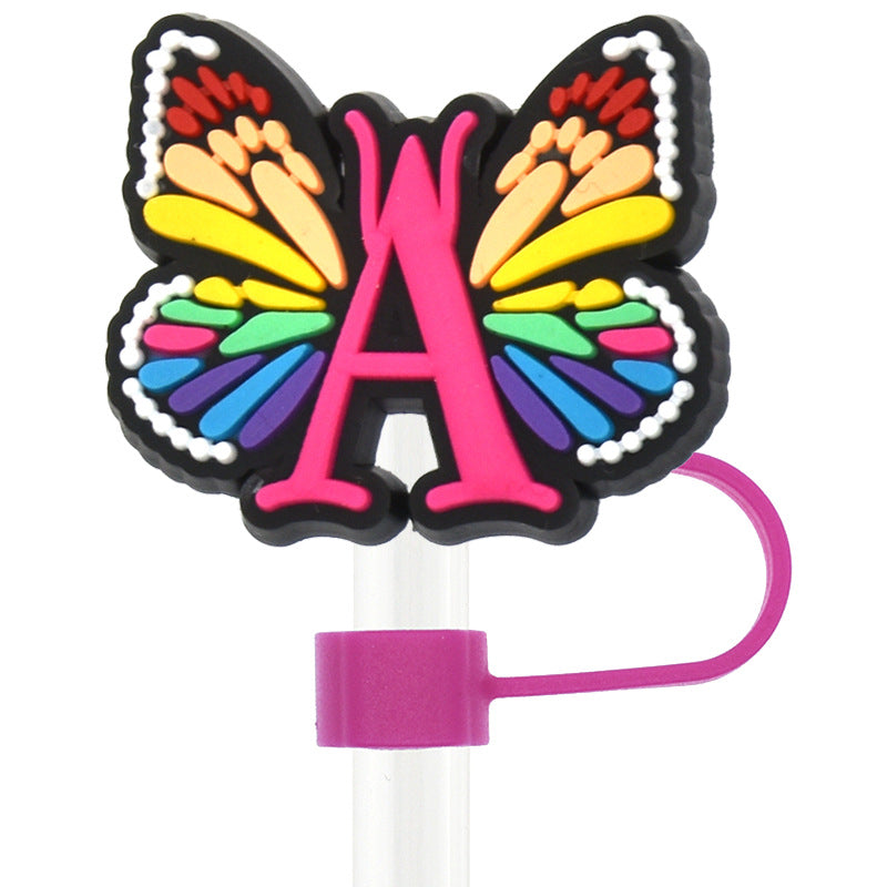 Wholesale10mm 100PCS/PACK Letter Butterfly Dustproof Straw Cap