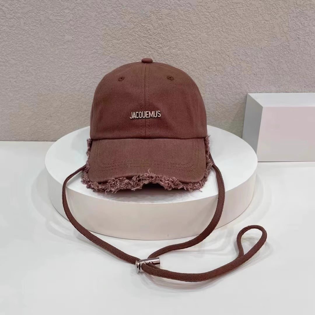 Wholesale Fashion casual baseball cap with raw edge hanging rope