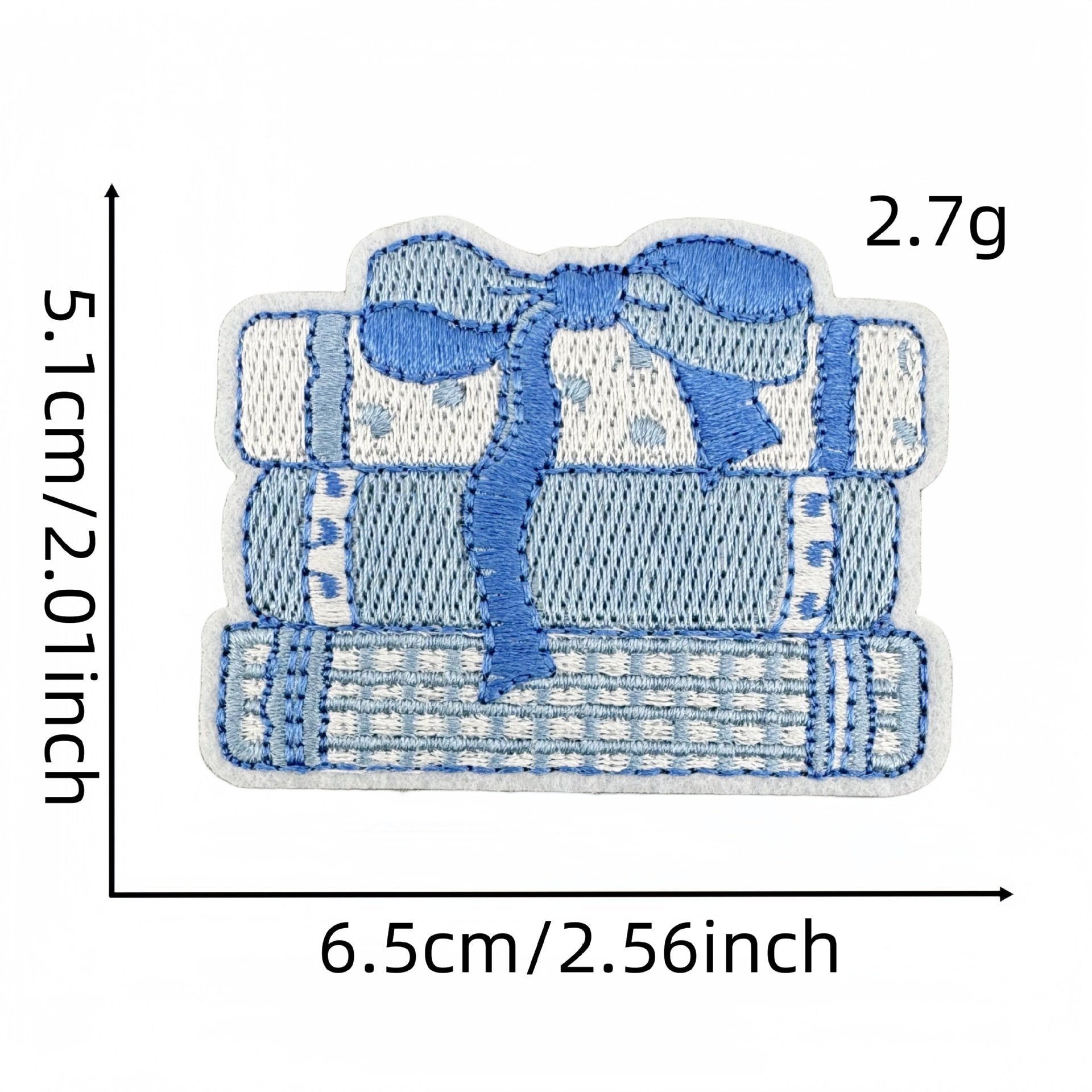 Wholesale Trendy Blue Cartoon Candy Embroidered Patch Applique For Clothing DIY Decorative Accent Resale
