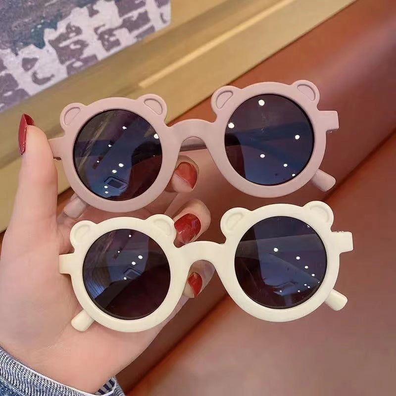 Wholesale Daisy cute bear round frame petal kid's sunglasses
