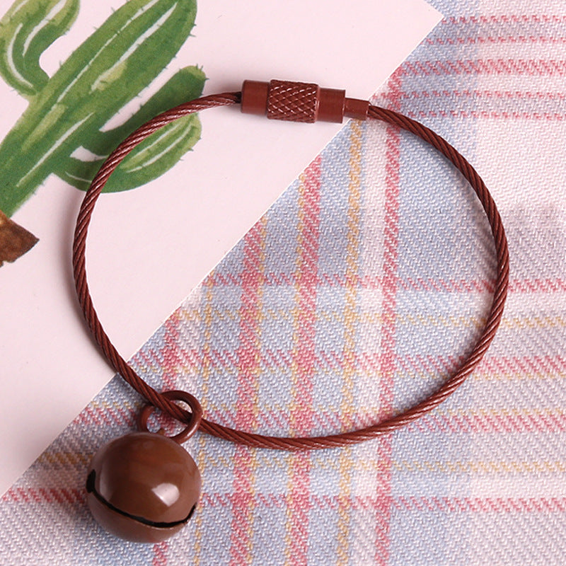 Wholesale Stainless Steel Wire Rope Candy Color Small Bell Paint Keychain