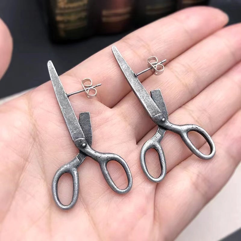 Wholesale Gothic Scissors Alloy Earrings