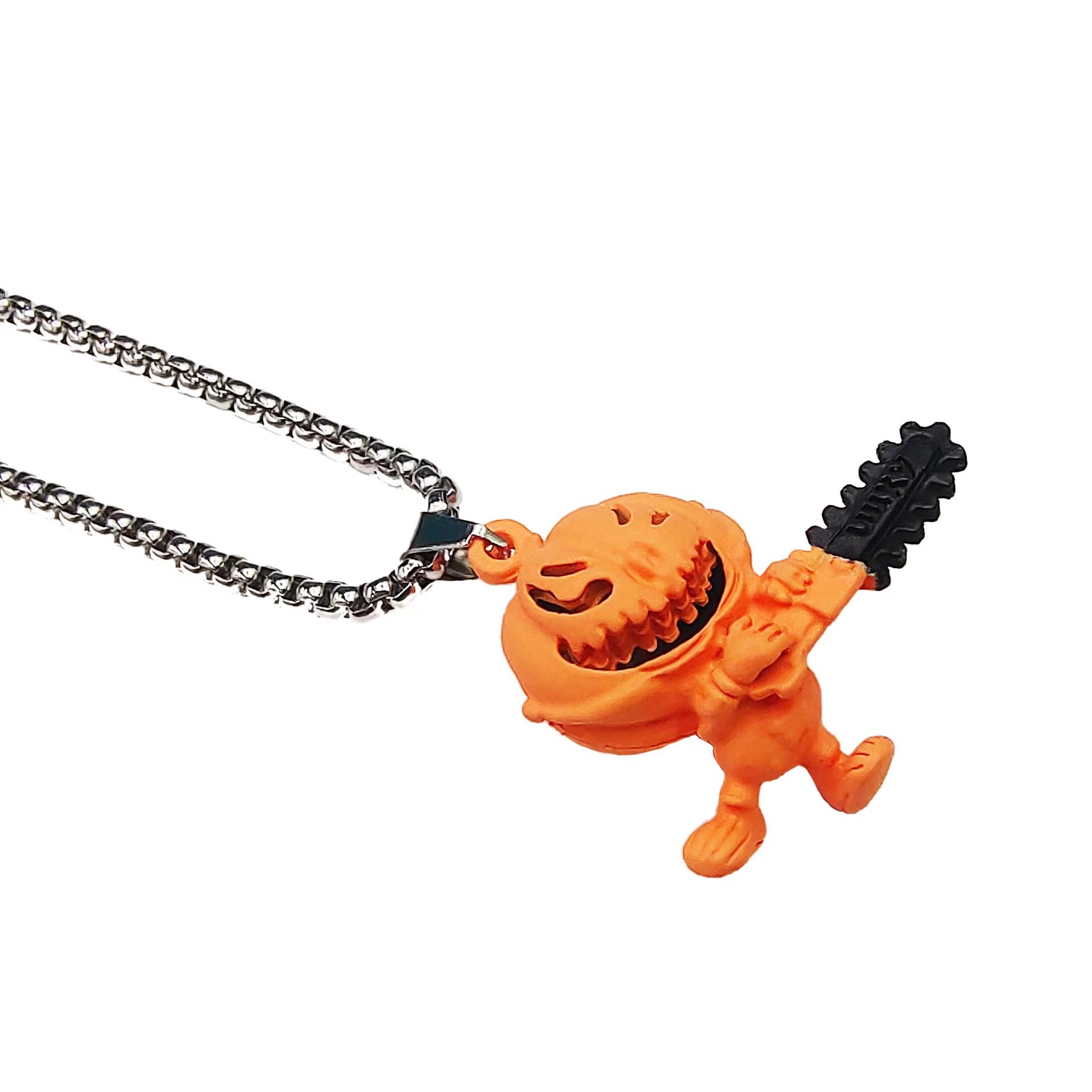 Wholesale Halloween Funny Cartoon Pumpkin Zinc Alloy Necklace