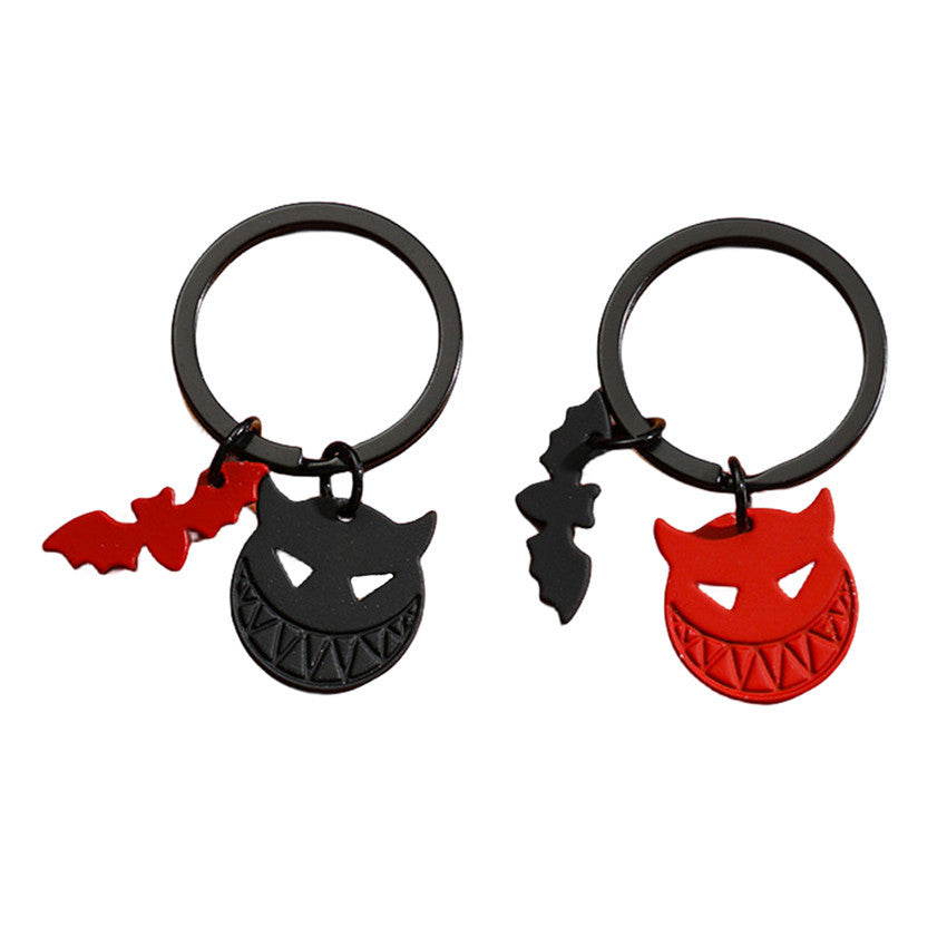 Wholesale Halloween Bat Couple Zinc Alloy Keychain