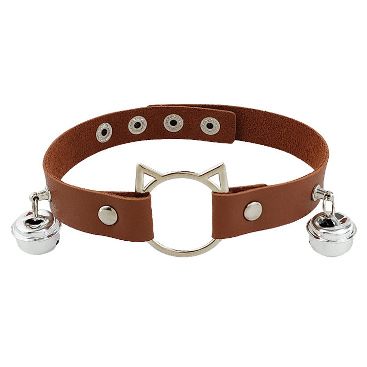 Wholesale Personalized cat head leather collar