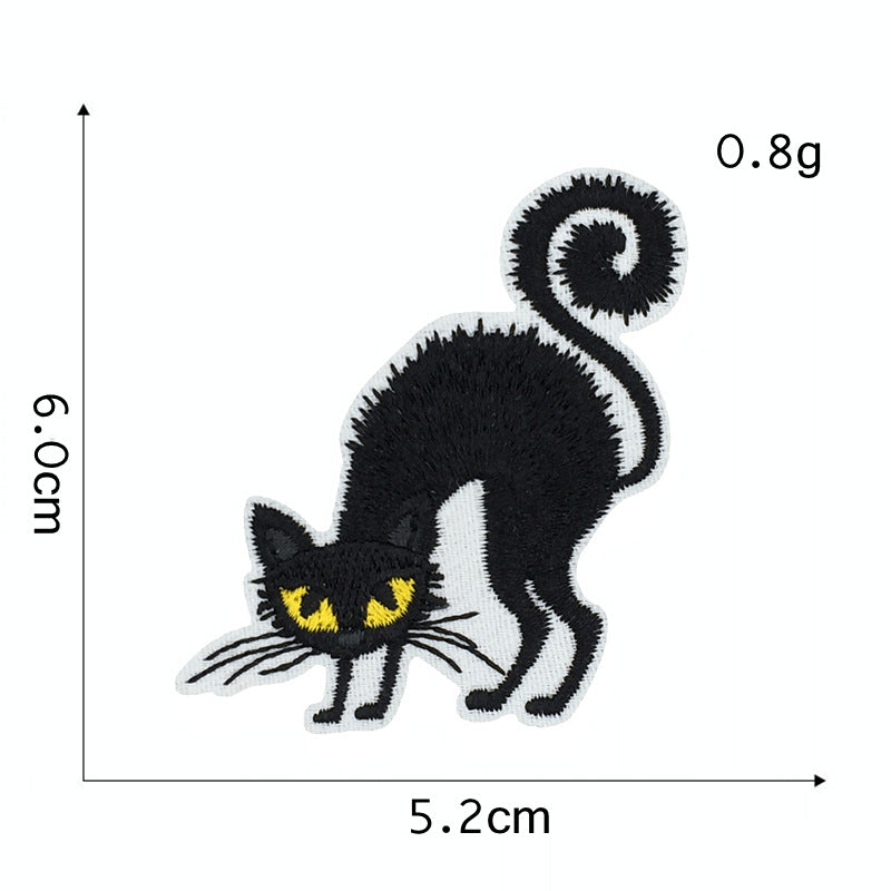 Wholesale  Embroidered Patches Witch Bat Pumpkin Black Cat Haunted House Twill Applique Trendy DIY Decorative Accent For Clothing Bags And Home Decor