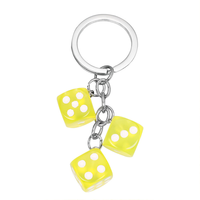 Wholesale Resin Dice Shape Keychain
