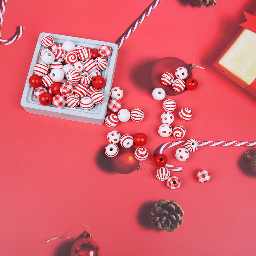 Wholesale of Christmas Threaded Wooden Beads