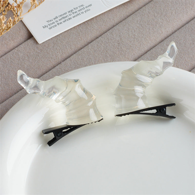 Wholesale devil horns headdress edge Hair Clips 3. 8* 2* 3. 8cm