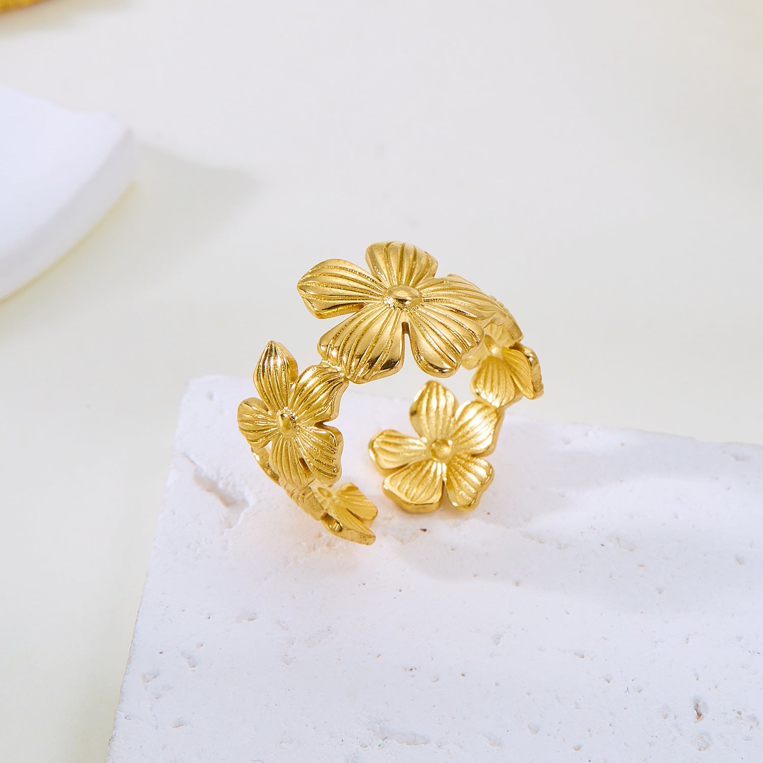 Wholesale Real gold electroplated non-fading butterfly shell starfish versatile ring