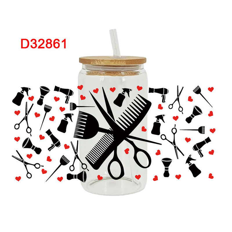 Wholesale Pink cosmetics shoes Mother's Day 16oz Cup UV DTF Wraps