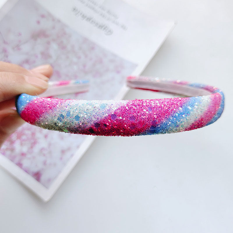 Wholesale Pink Rainbow Colored Children's Plastic Hair Bands