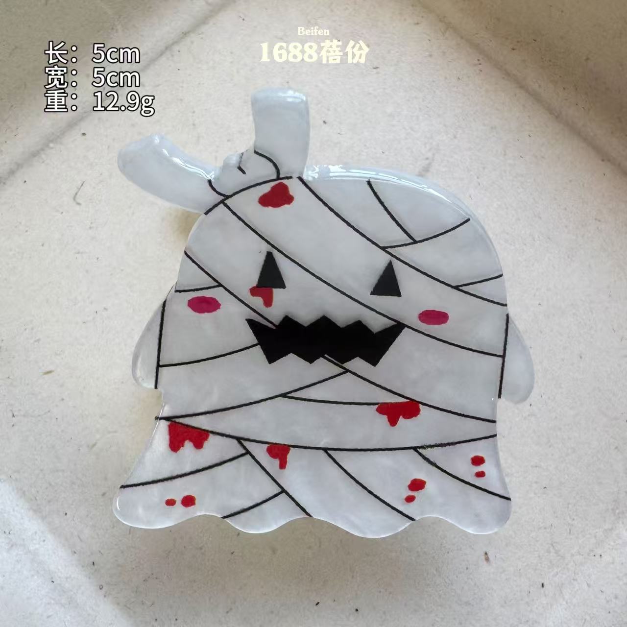 Wholesale  Dark Cartoon Hair Claw Clip Pumpkin Ghost Skull Design PVC Small Hair Accessory For Holiday Party Styling