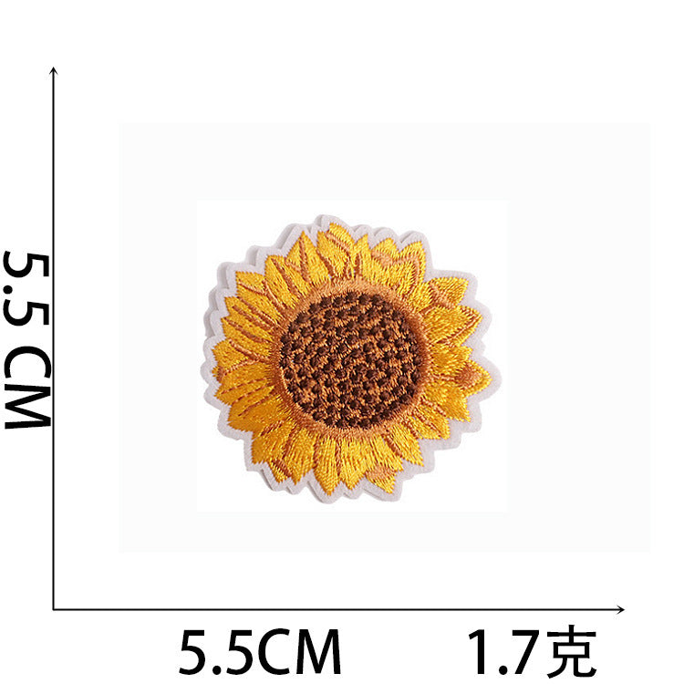 Wholesale Polyester Embroidered Sunflower Patches For Clothing DIY Fashion Accessory Trendy Resale