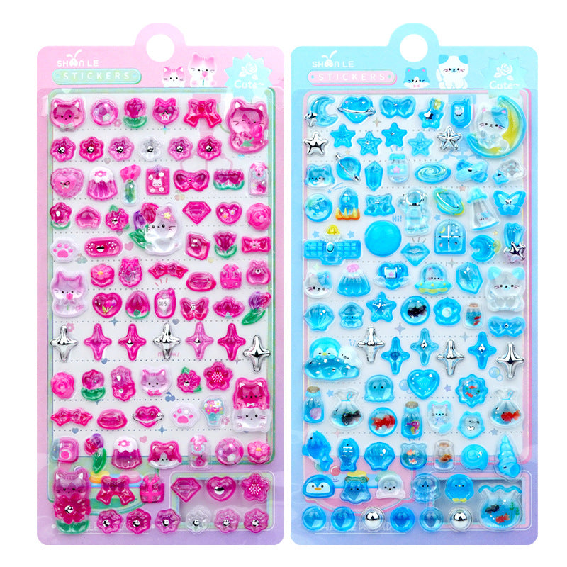 Wholesale Rabbit Cat Love Strawberry Fruit Relief 3D Stickers