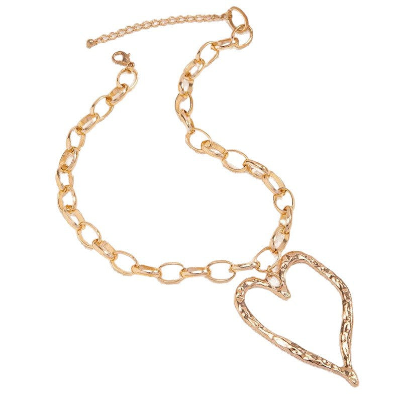 Wholesale Valentine' s Day thick chain big heart pendant necklace