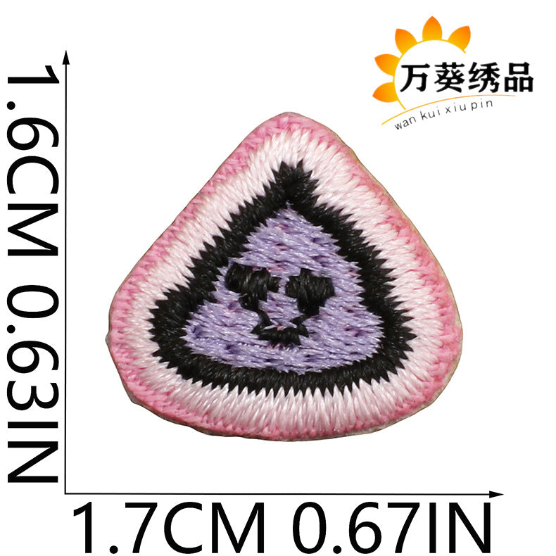 Wholesale Cute Heart Fruit Embroidered Patches Small Polyester Thread Sew On Clothing Appliques DIY Bag Charm Gift Accessory