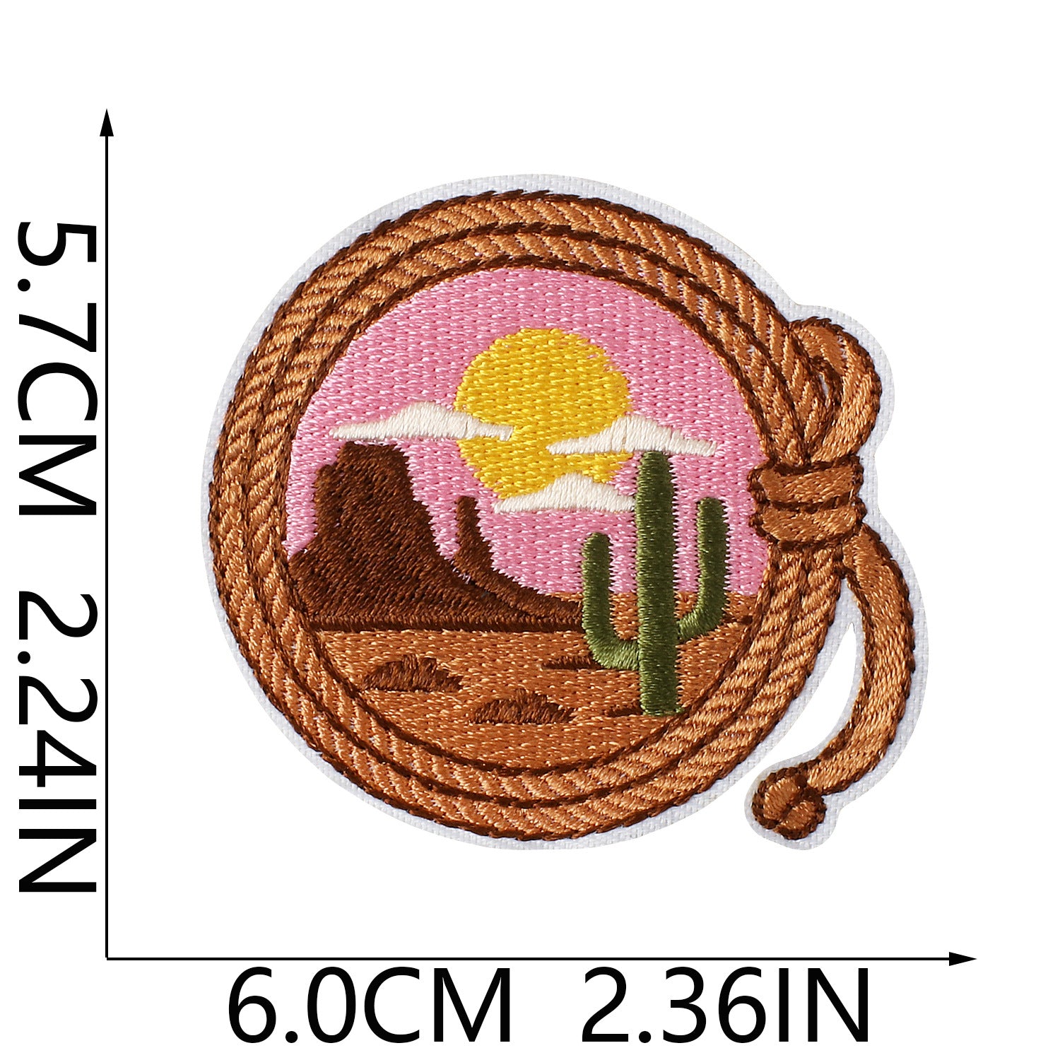 Wholesale Retro Western Cactus Embroidered Patch Iron On Apparel Fashion Accessory