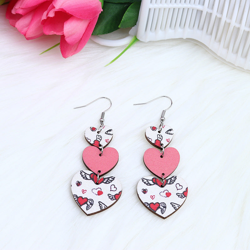 Wholesale MOM Love Dog Claw Wooden Earrings