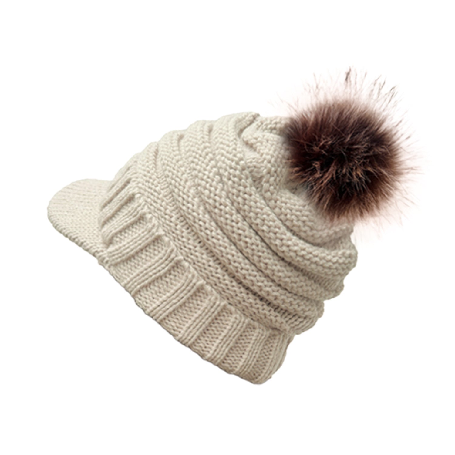 Wholesale Wool Ball Beanie Knitted Baseball Cap