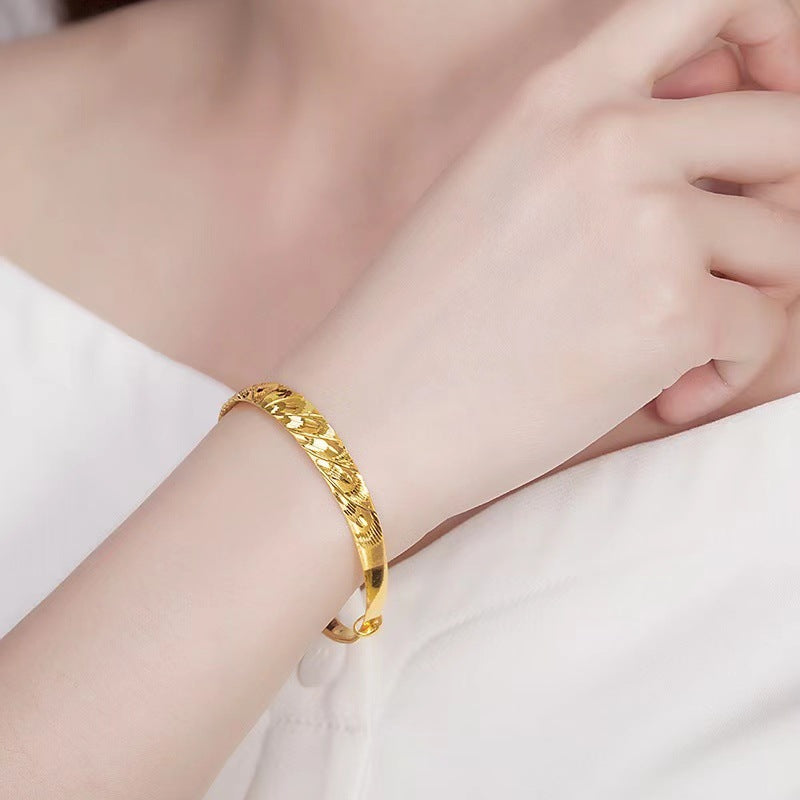 Wholesale Vietnam Sand Gold Peacock Feather Solid Simulation Gold Bracelet