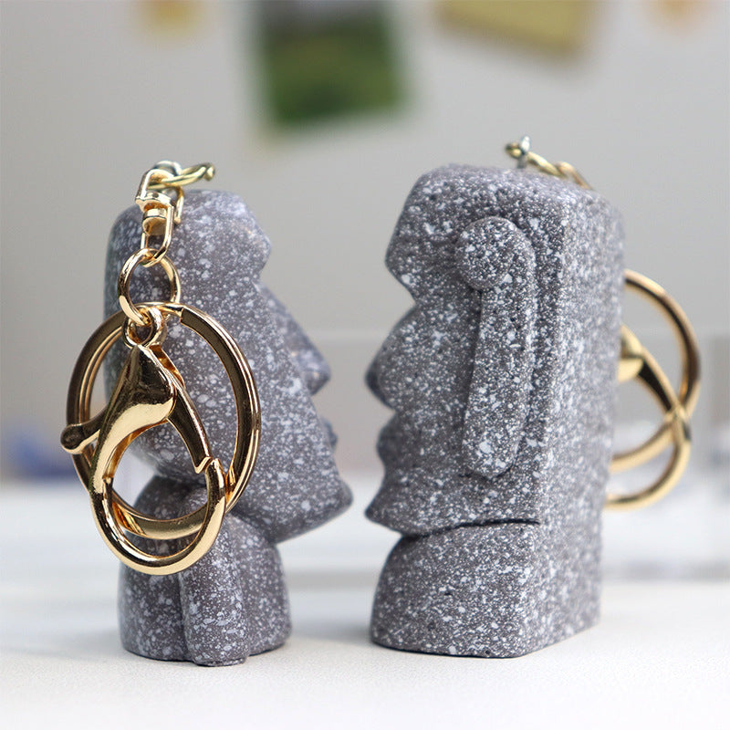 Wholesale Easter Moai Bag Charm Funny Keychain