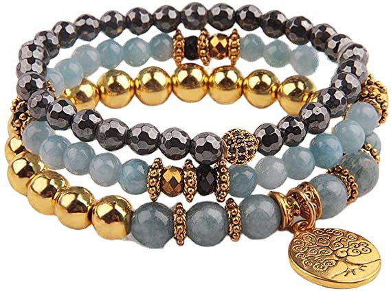 Wholesale Tree of Life Bracelet Turquoise Jasper Agate Gemstone Beaded Bracelet