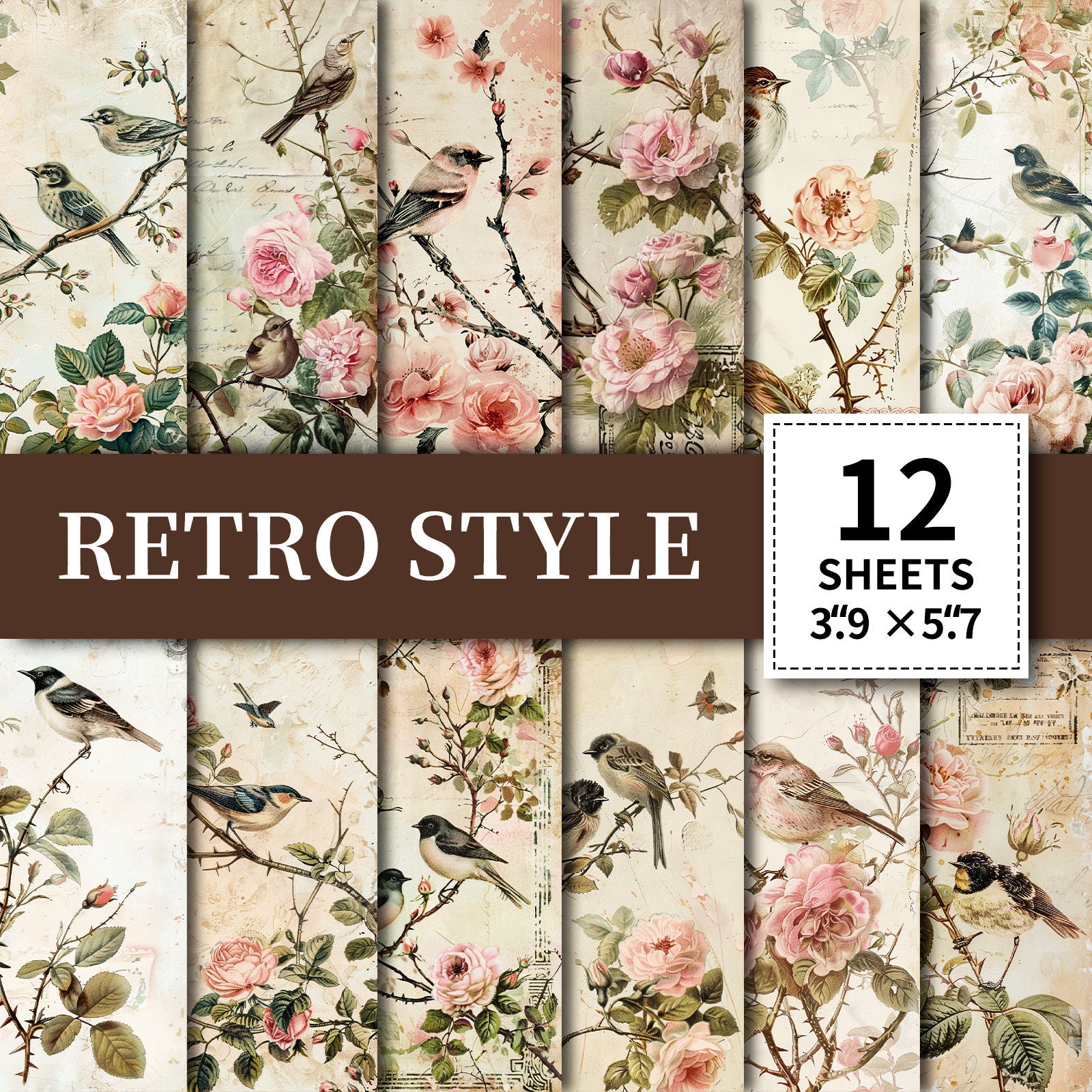 Wholesale Retro series material paper North American style DIY creative notebook background paper