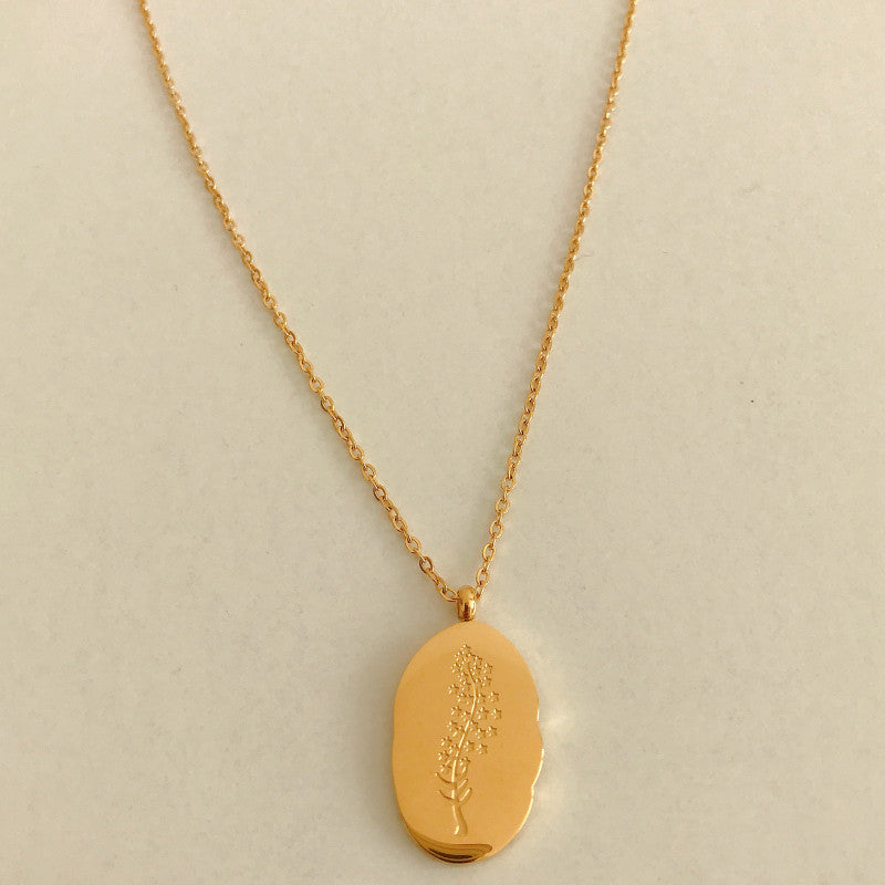 Wholesale  Titanium Steel December Flower Irregular Pendant Necklace