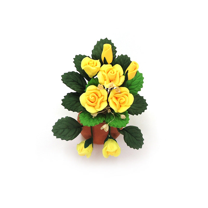 Wholesale 1:12 Dollhouse Mini Clay Flower Plants