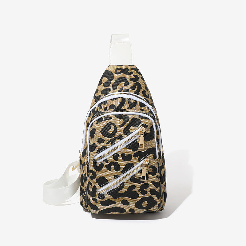 Wholesale PU Leopard Print Crossbody Chest Bag Travel Leisure Backpack