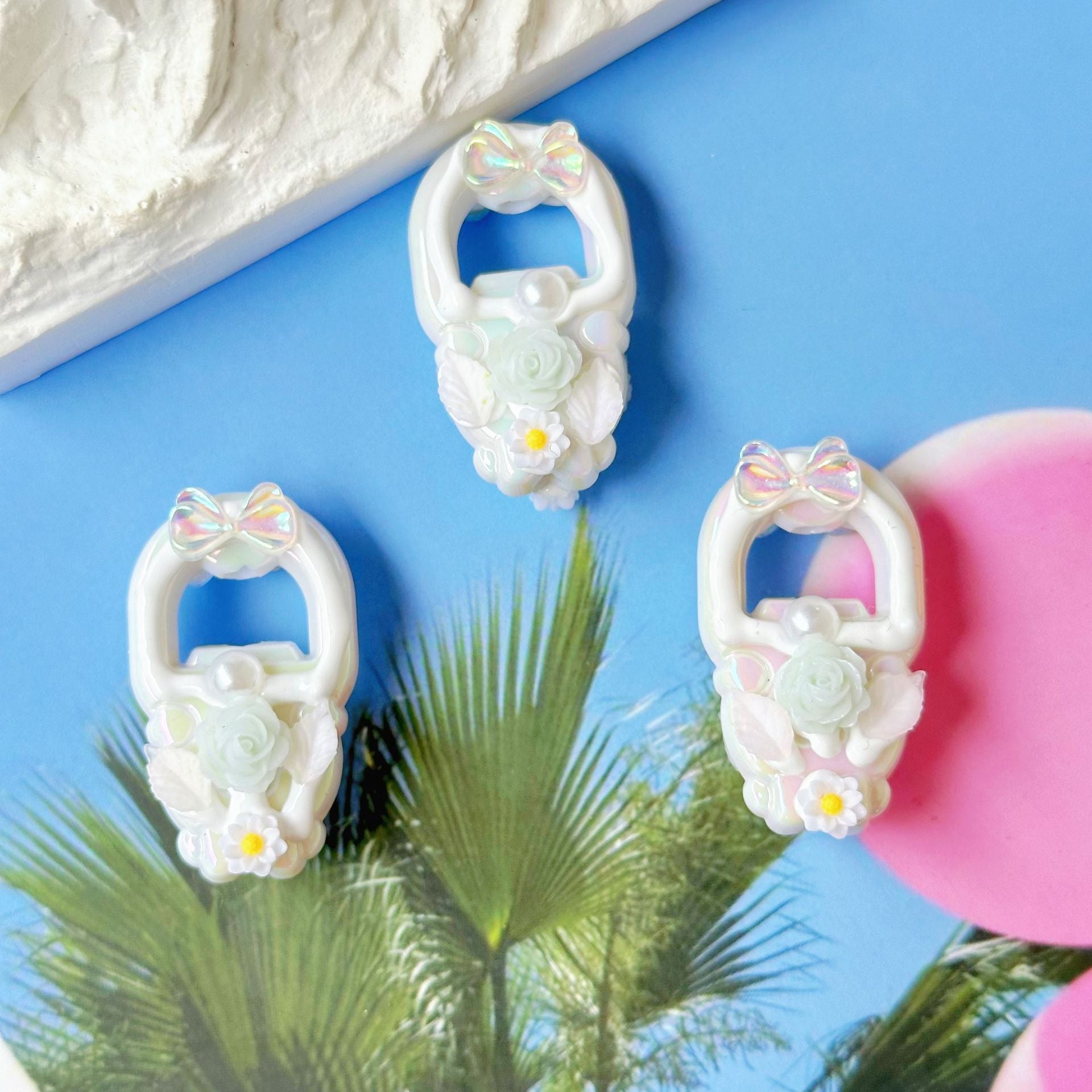 Wholesale 10pcs 3mm Diamond Flower Guardian Hand-painted Beads