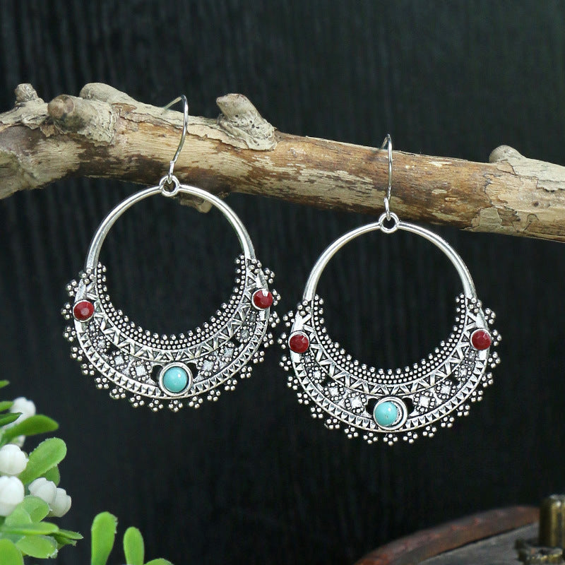 Wholesale Bohemian Fashion Teardrop Shape Vintage Long Earrings