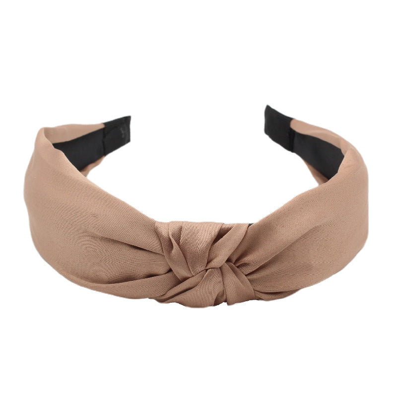 Wholesale Fabric Solid Color Cross Tie Headband