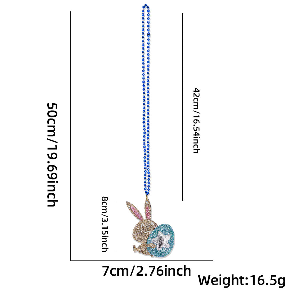 Wholesale  Easter Necklace Children' s Spring Rabbit Egg Necklaces