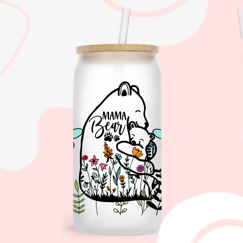 Wholesale Cartoon Family Love Mother' s Day Print 16oz Cup UV DTF Wraps