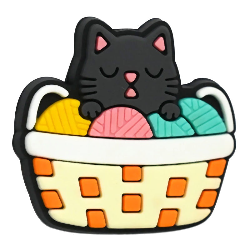 Wholesale  Random 100pcs/pack Cute Cartoon Cat Series PVC Soft Rubber Beads